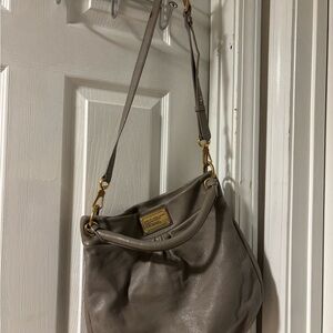Marc Jacobs Gray Hobo Shoulder Bag with Gold Hardware